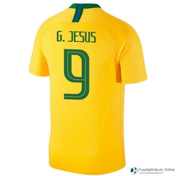 Brasilien Trikot Heim G.Jesus 2018 Gelb Fussballtrikots Günstig